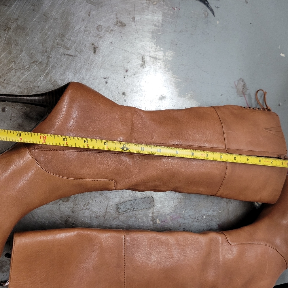 LAUREN RALPH LAUREN LAVINIA KNEE-HIGH BOOTS BOHO POLO TAN  SIZE 8.5B - Picture 9 of 13